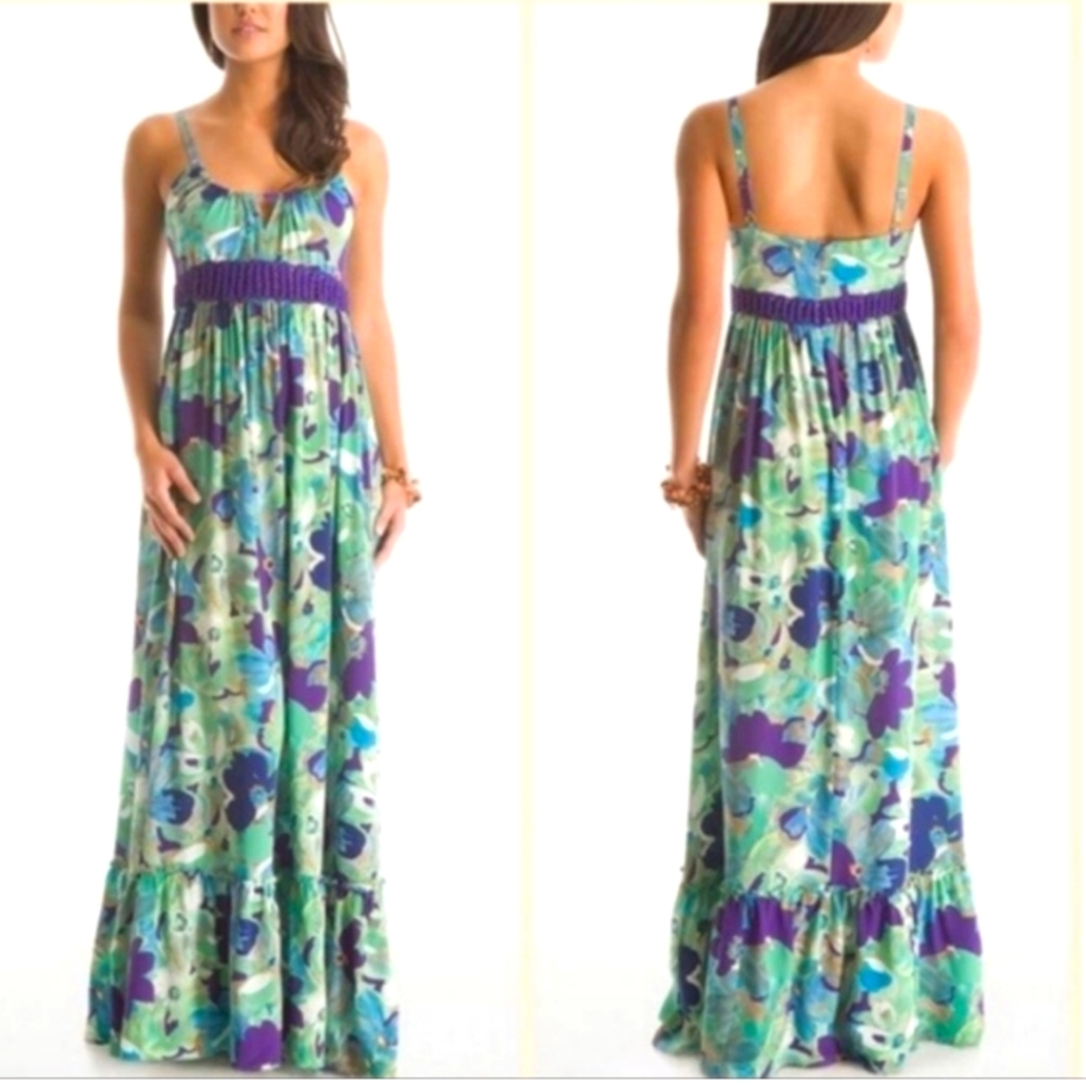 Guess by Marciano vintage silk floral maxi Summer dress size M